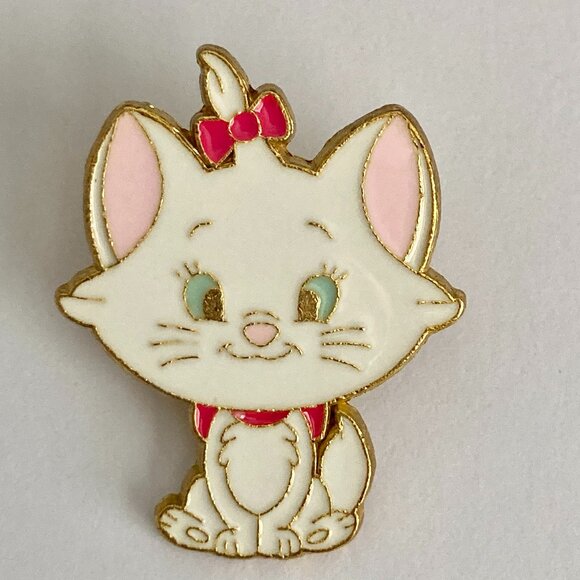 Disney Aristocats Marie Cat Trading Pin New 2010 Pink White Enamel Bow - Picture 2 of 8